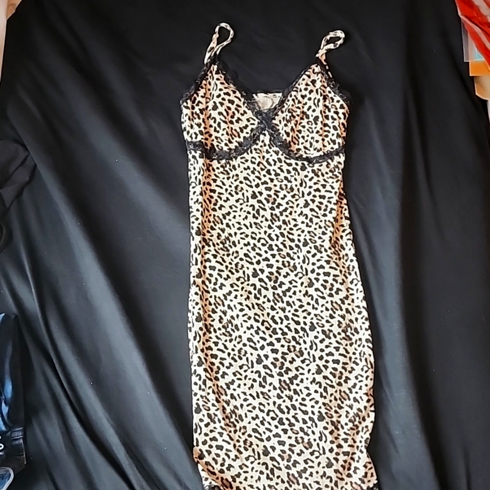 US Women's Small Leopard Print Bodycon Dress